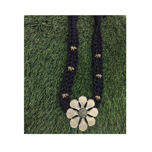 black string golden antique neckpiece